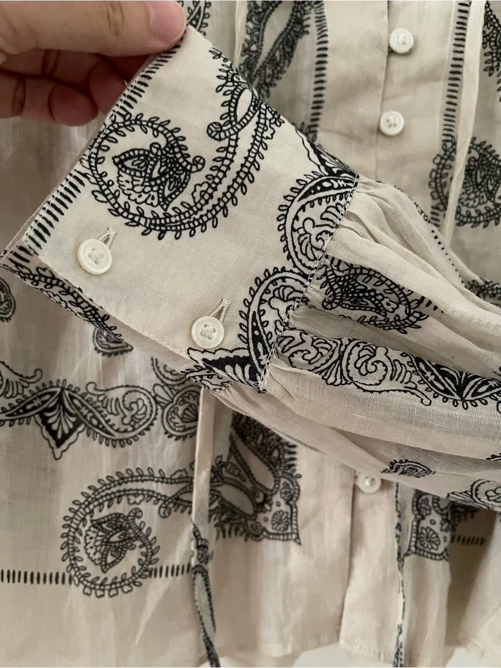 J.Crew Popover top in bandana-print ramie size M